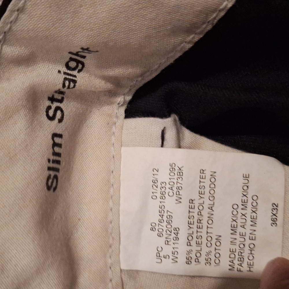 Dickies Pants, Mens Work Pants Black Pants Sz 36 x 32, 873 Slim Straight - Picture 3 of 6